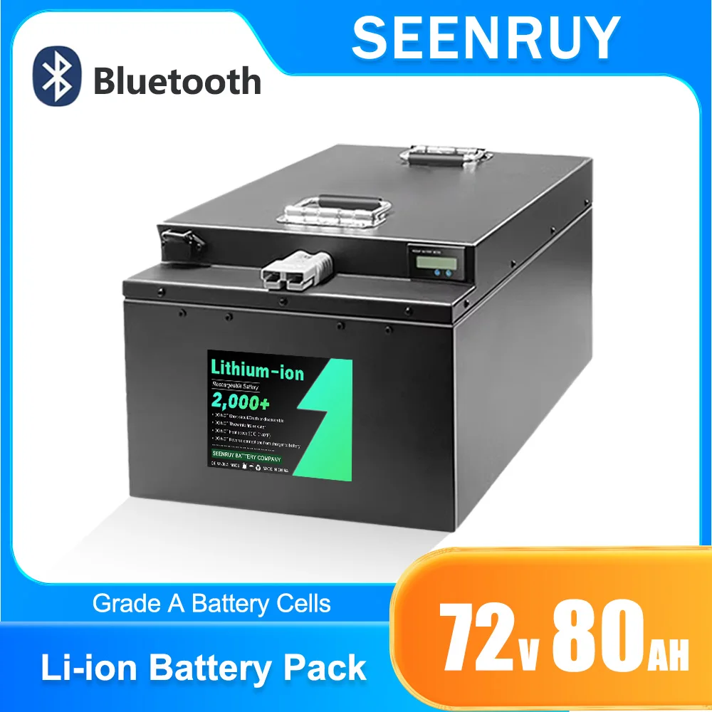 SEENRUY 72 В 80 Ач литий-ионный аккумулятор Встроенный BMS Дополнительный Bluetooth для электрического трехколесного велосипеда экскурсионного автомобиля с зарядным устройством 10 А
SEENRUY 72 В 80 Ач литий-ионный аккумулятор Встроенный BMS Дополнительный Bluetooth для электрического трехколесного велосипеда экскурсионного автомобиля с зарядным устройством 10 А