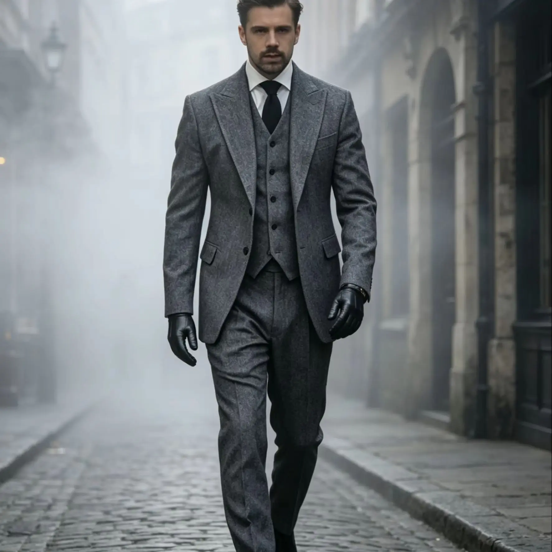 Formal 3 Pieces Men's Grey Herringbone Suits Slim Fit Peak Lapel Tweed Prom Tuxedos For Wedding/Business(Blazer+Vest+Pants)
Formal 3 Pieces Men's Grey Herringbone Suits Slim Fit Peak Lapel Tweed Prom Tuxedos For Wedding/Business(Blazer+Vest+Pants)