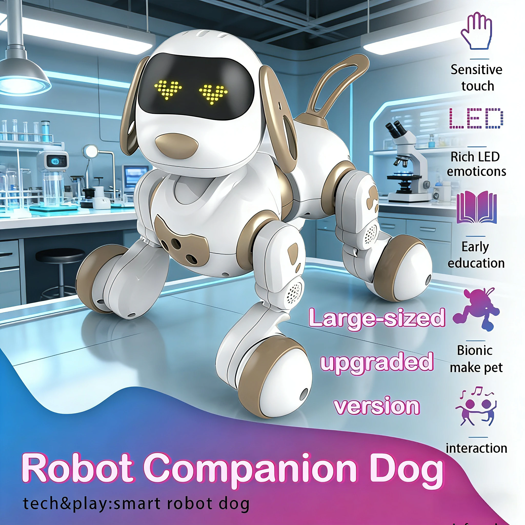 Cute remote-controlled electronic dog,Stunt dog voice command tactile sensing music song,Gifts suitable for boys and girls.
Cute remote-controlled electronic dog,Stunt dog voice command tactile sensing music song,Gifts suitable for boys and girls.
