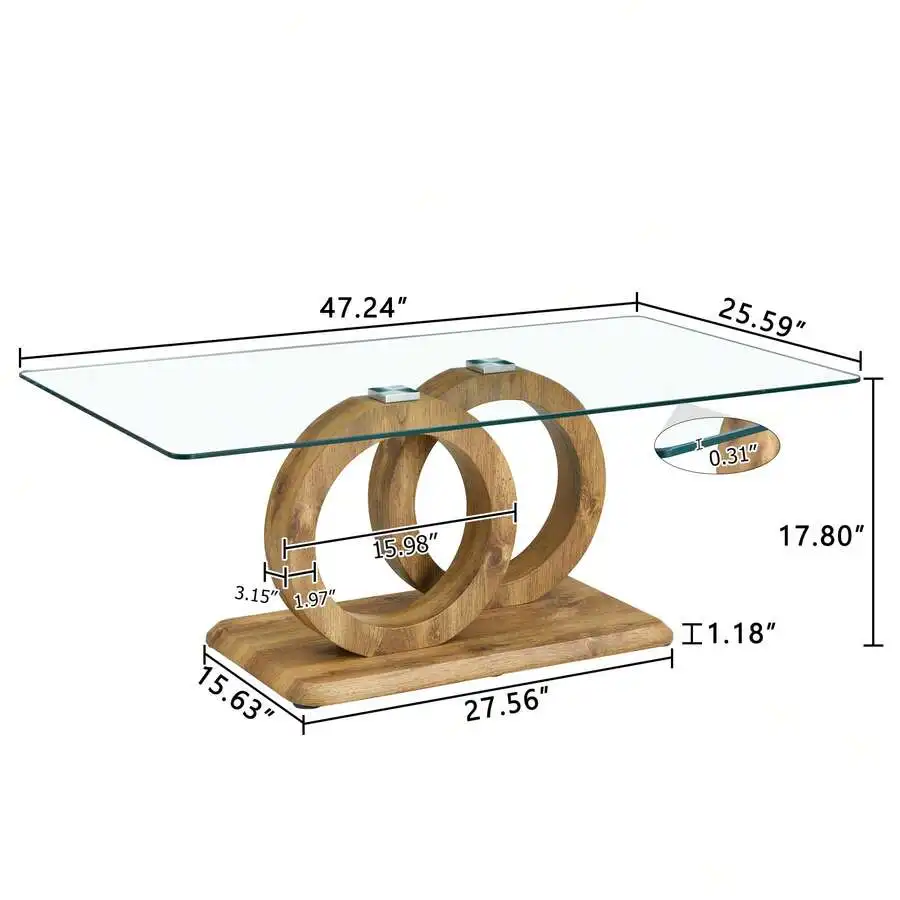 MUUOKY Modern Rectangle Glass Coffee Table For Living Room & Office, 47.2" Stylish Center Table With Clear Tempered Glass Top
MUUOKY Modern Rectangle Glass Coffee Table For Living Room & Office, 47.2" Stylish Center Table With Clear Tempered Glass Top