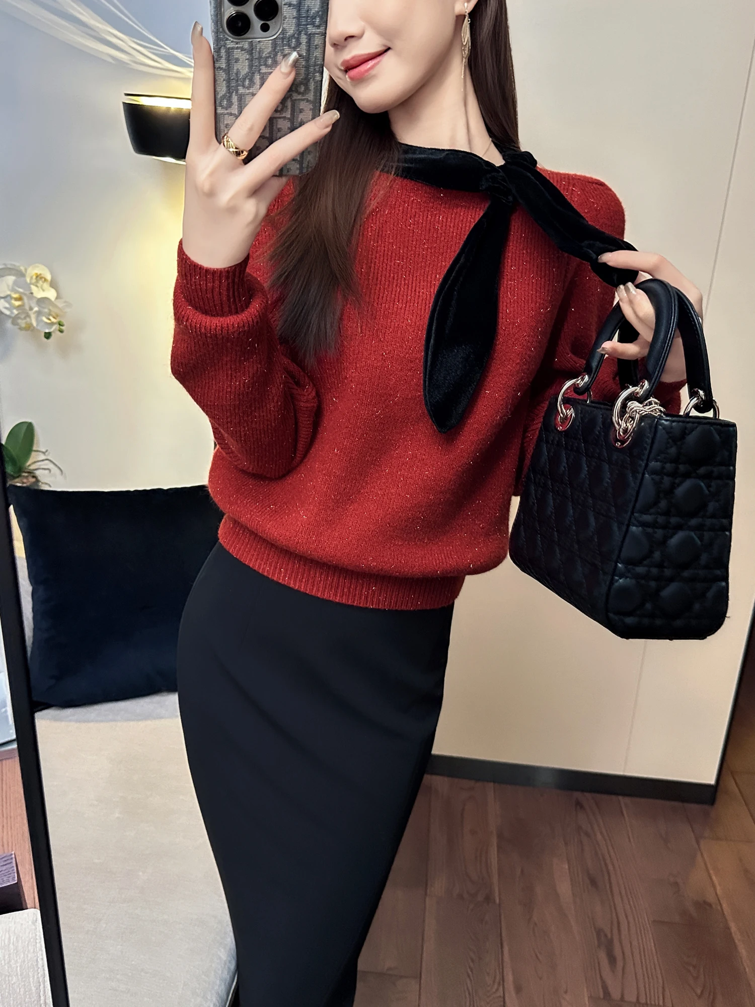 Red Velvet Knitted Top with More Layers Casual Sle Autumn Winter Aosphere You See Soft Comfortable Long Sve round Ne
Red Velvet Knitted Top with More Layers Casual Sle Autumn Winter Aosphere You See Soft Comfortable Long Sve round Ne