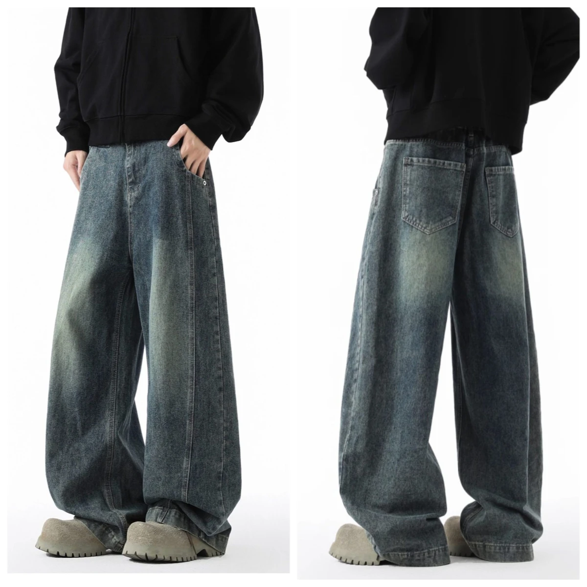 Men's Loose Jeans Washed Spring And Autumn Pants Straight Tube Loose Trendy High Street Casual Wide Leg Retro Blue Pants
Men's Loose Jeans Washed Spring And Autumn Pants Straight Tube Loose Trendy High Street Casual Wide Leg Retro Blue Pants