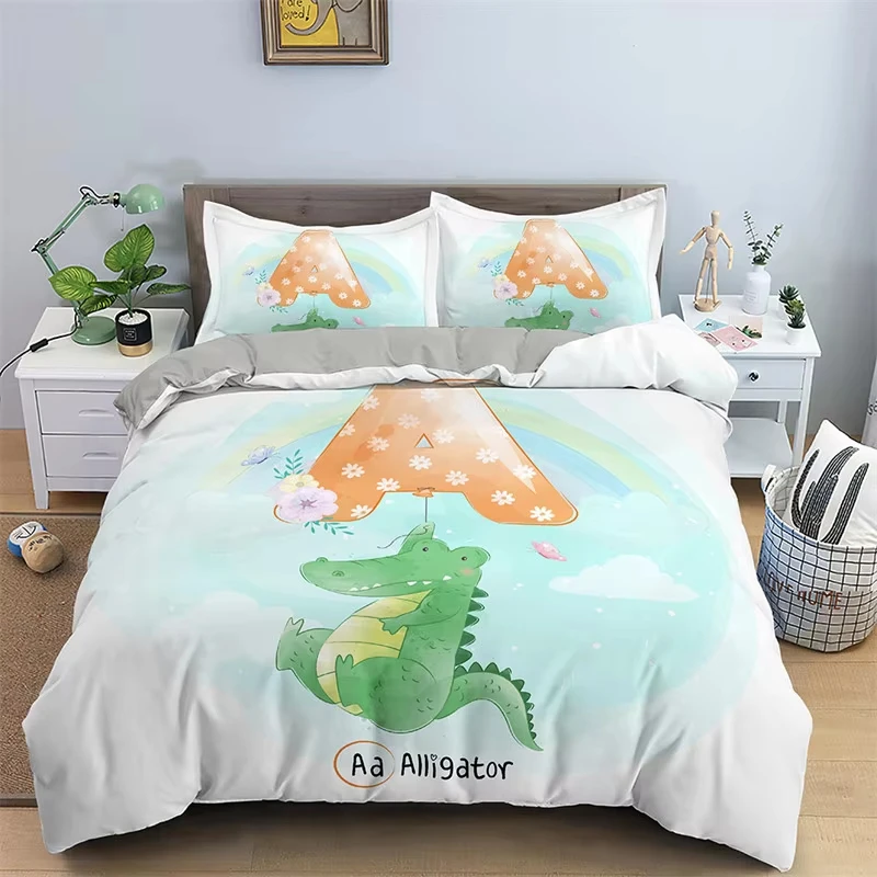 Cartoon Animal Duvet Cover Soft English Letter Bedding Set Microfiber Kawaii Animals Quilt Cover Single Twin For Kids Child Room
Cartoon Animal Duvet Cover Soft English Letter Bedding Set Microfiber Kawaii Animals Quilt Cover Single Twin For Kids Child Room