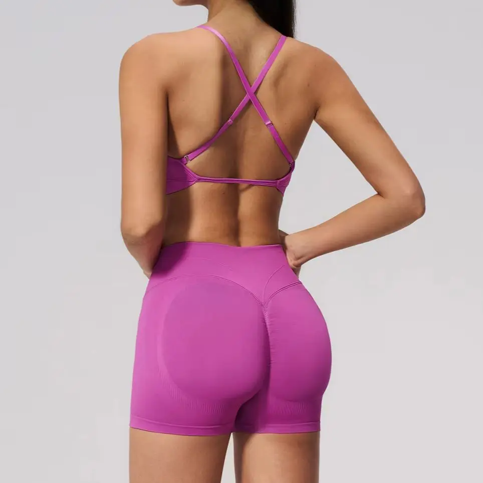 Women 2 PCS Yoga Outfit Sets Spaghetti Strap Criss Cross Sports Bra High Waist Scrunch Butt Workout Shorts Gym Activewear Suits
Women 2 PCS Yoga Outfit Sets Spaghetti Strap Criss Cross Sports Bra High Waist Scrunch Butt Workout Shorts Gym Activewear Suits