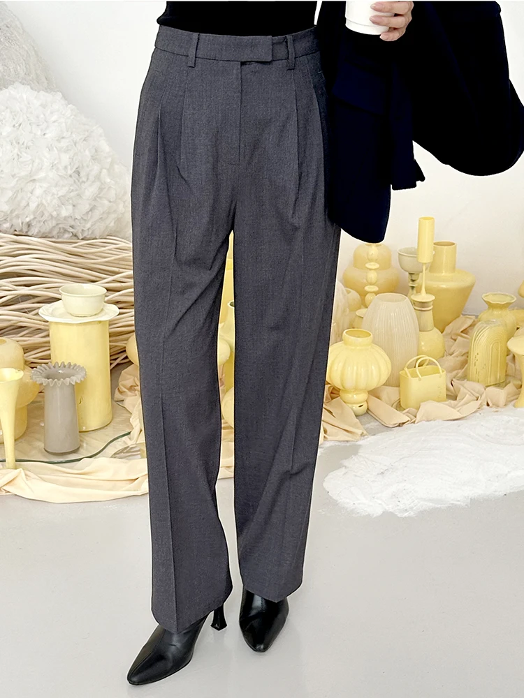 High Waist Straight Leg Suit Pants Drapey Fabric Anti-Wrinkle Casual Commute Slimming Tummy Concealing Women's Faion
High Waist Straight Leg Suit Pants Drapey Fabric Anti-Wrinkle Casual Commute Slimming Tummy Concealing Women's Faion