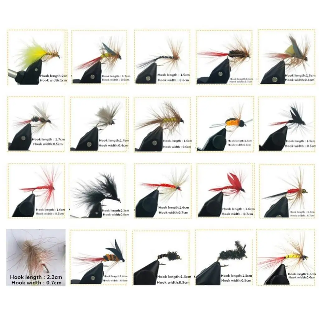Fly Fishing Flies Lures Set Colorful Simulation Wet Dry Assortment Kit Artificial Feather Hooks for Fishing Equipment
Fly Fishing Flies Lures Set Colorful Simulation Wet Dry Assortment Kit Artificial Feather Hooks for Fishing Equipment