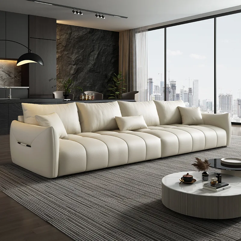 Living room furniture light luxury extremely simple Italian straight-row sofa full solid wood frame designer style
Living room furniture light luxury extremely simple Italian straight-row sofa full solid wood frame designer style
