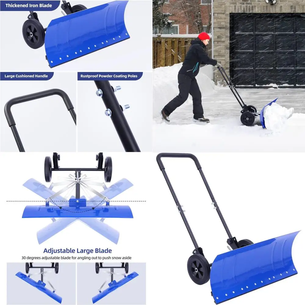 Улучшенная сверхпрочная металлическая лопата для снега с регулируемым углом наклона, лезвием 30x12 и колесами для эффективного удаления снега
Улучшенная сверхпрочная металлическая лопата для снега с регулируемым углом наклона, лезвием 30x12 и колесами для эффективного удаления снега