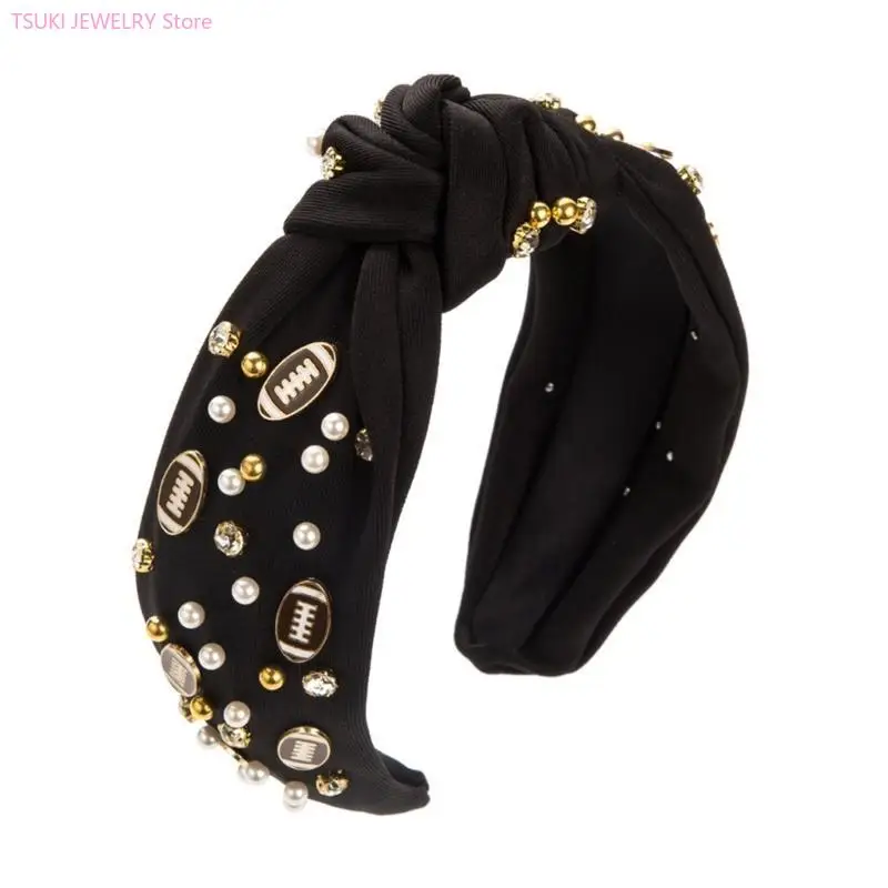 62KE Football Headband Rhinestones Knot Wide Hairband for Football Fan Hair Accessory
62KE Football Headband Rhinestones Knot Wide Hairband for Football Fan Hair Accessory