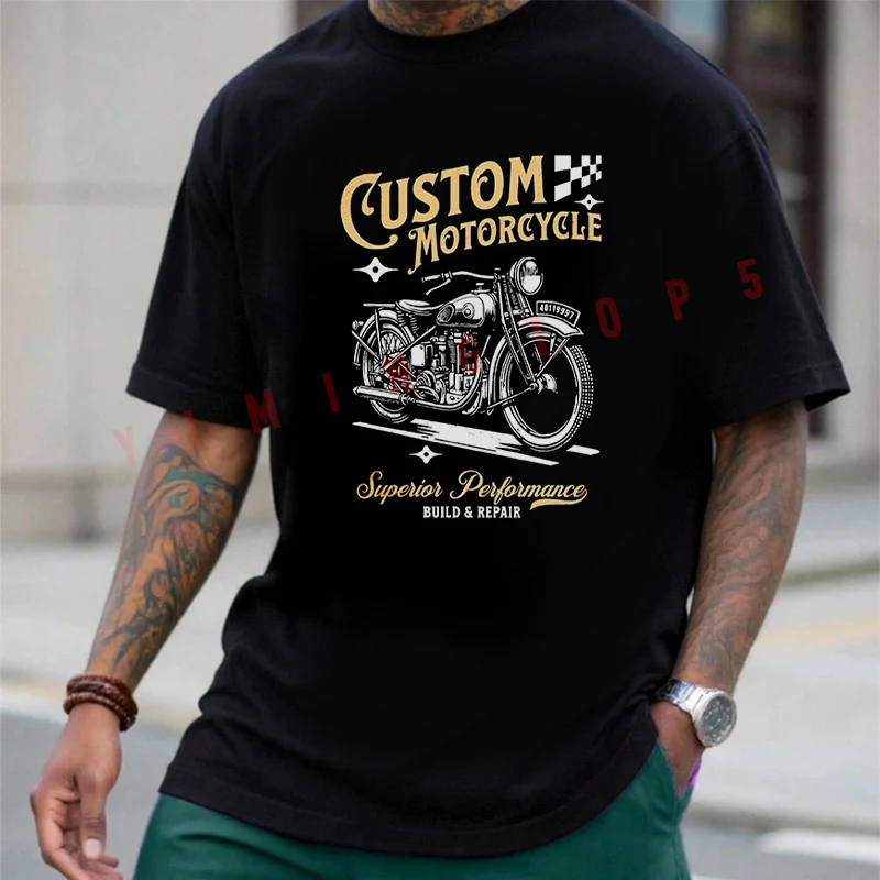 Custom Motorcycle Graphic Design T-shirt Summer Cotton Short Sleeve Casual O-Neck Breathable Unisex Tops
Custom Motorcycle Graphic Design T-shirt Summer Cotton Short Sleeve Casual O-Neck Breathable Unisex Tops