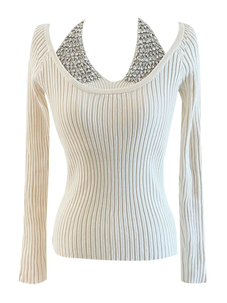 Autumn Women Vintage Luxury Rhinestone Fake Two Pieces V-Neck T-Shirts Knit Tees Long Sleeve Coquette Design Crop Tops Gyaru
Autumn Women Vintage Luxury Rhinestone Fake Two Pieces V-Neck T-Shirts Knit Tees Long Sleeve Coquette Design Crop Tops Gyaru