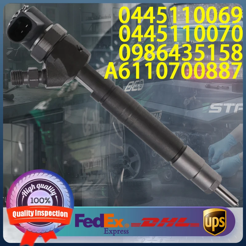 0445110069 0445110070 0986435158 A6110700887 Common Rail Injector For Mercedes-Benz Sprinter 208 211 213 216 308 311 CDI Engine 
0445110069 0445110070 0986435158 A6110700887 Common Rail Injector For Mercedes-Benz Sprinter 208 211 213 216 308 311 CDI Engine