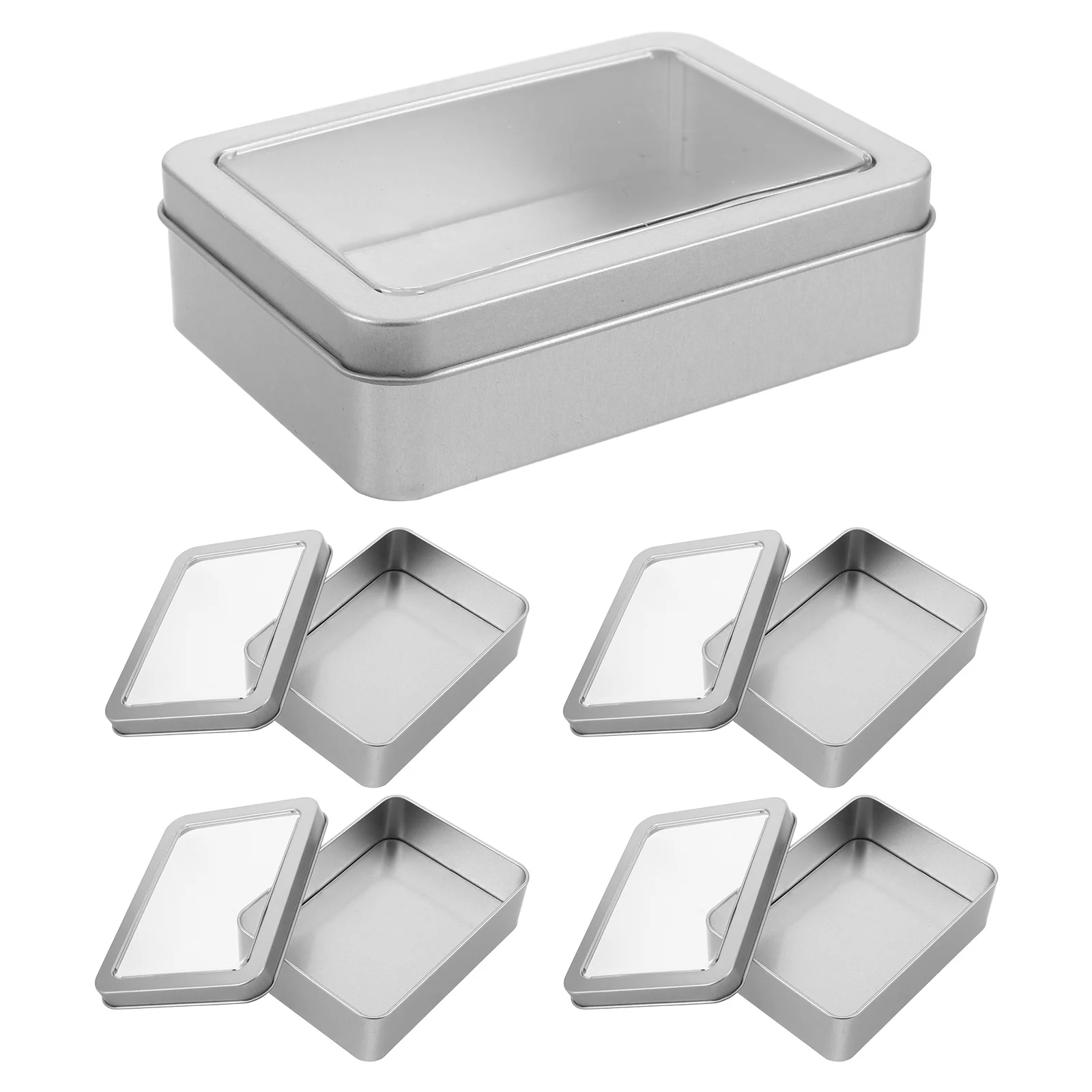 5pcs Rectangular Storage Boxes Metal Full Window Lid Kitchen Bedroom Living Room Tinplate Containers Small Empty Tins
5pcs Rectangular Storage Boxes Metal Full Window Lid Kitchen Bedroom Living Room Tinplate Containers Small Empty Tins