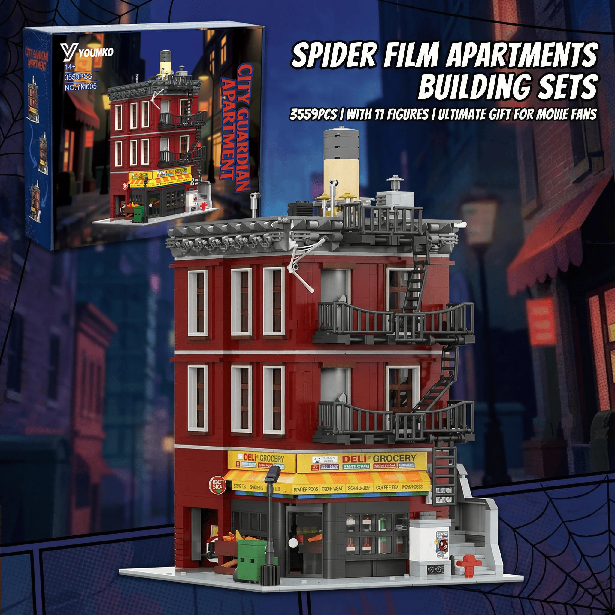 Конструктор Spider Deli: Квартиры и 11 фигурок героев из фильмов, классический городской модульный набор для сборки, креативный подарок, 3559 деталей
Конструктор Spider Deli: Квартиры и 11 фигурок героев из фильмов, классический городской модульный набор для сборки, креативный подарок, 3559 деталей