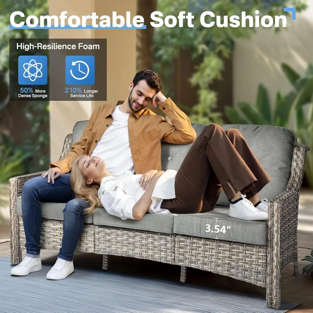 Outdoor 5-piece Set with Swivel Rocking Chair, Terrace Furniture, High Back Sofa, and Illuminated Coffee Table
Outdoor 5-piece Set with Swivel Rocking Chair, Terrace Furniture, High Back Sofa, and Illuminated Coffee Table