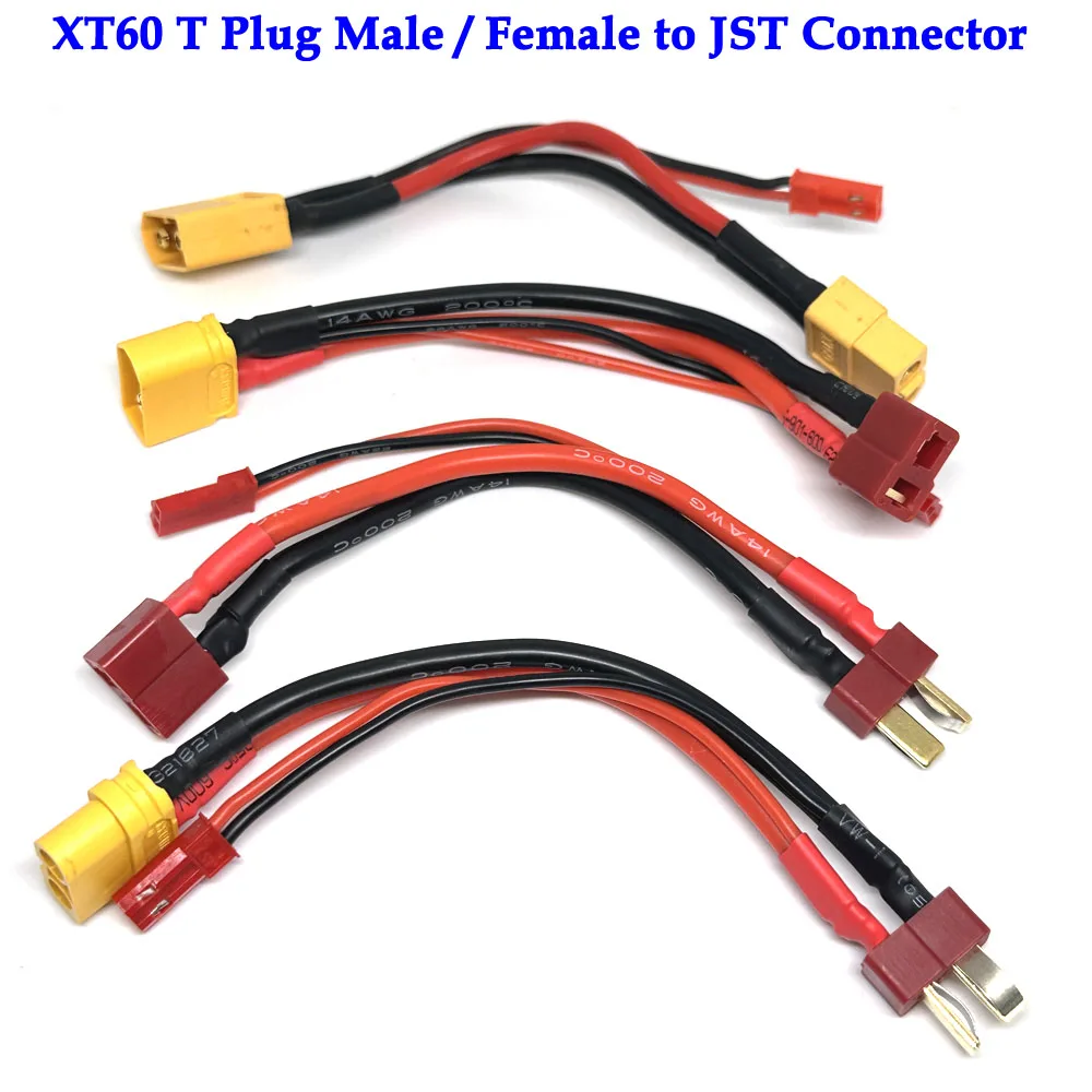 1Pcs XT60 T Plug To jst Female and Male Connector with 14AWG Silicon Wire for RC Lipo Battery Cable Drone
1Pcs XT60 T Plug To jst Female and Male Connector with 14AWG Silicon Wire for RC Lipo Battery Cable Drone
