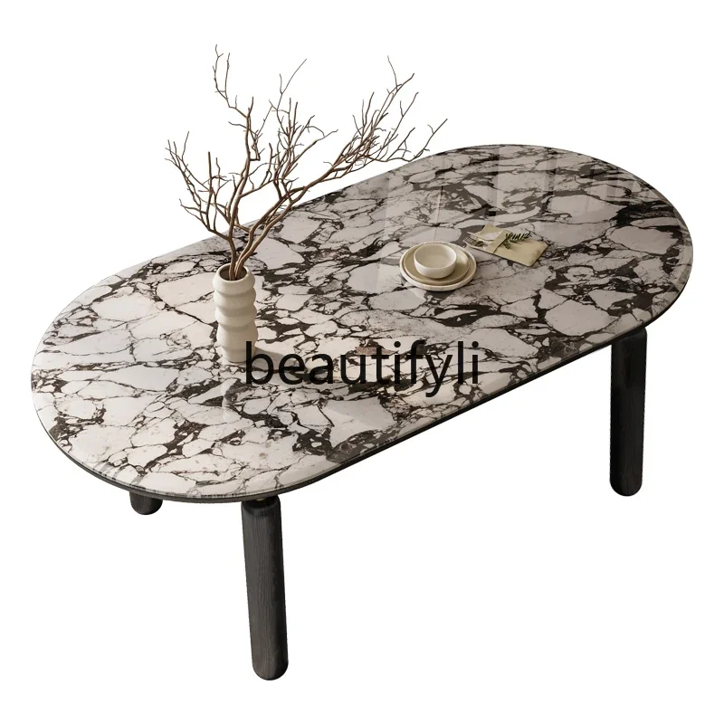 Marble dining table light luxury high sense household Italian simple restaurant oval dining table
Marble dining table light luxury high sense household Italian simple restaurant oval dining table