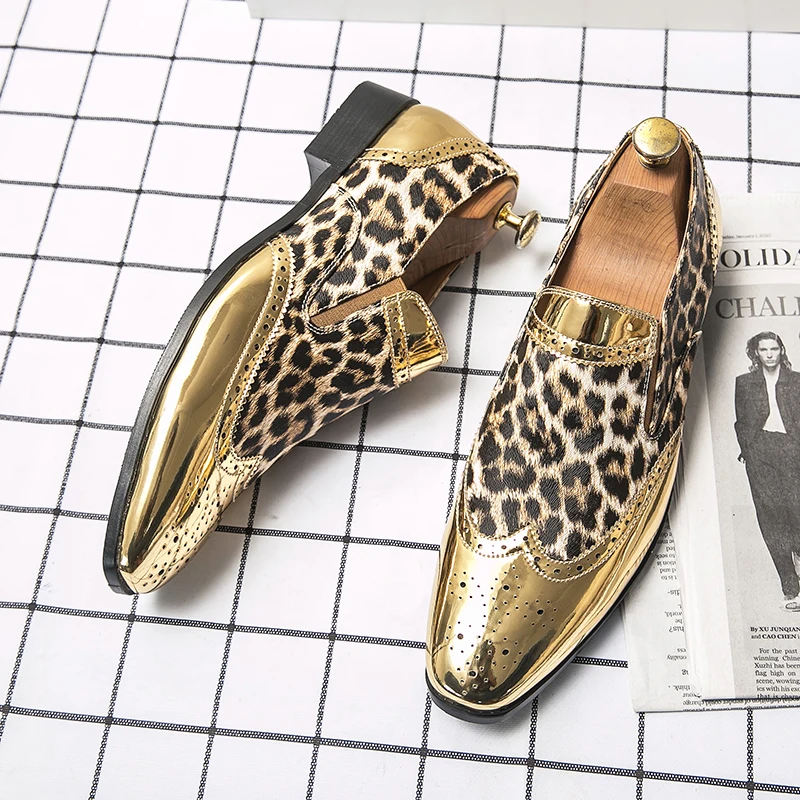 Luxury Brand New Loafers Men Golden Silver Men's Shoes Leopard Print Casual Shoes Mens Oxfords Business Wedding Moccasins Formal
Luxury Brand New Loafers Men Golden Silver Men's Shoes Leopard Print Casual Shoes Mens Oxfords Business Wedding Moccasins Formal