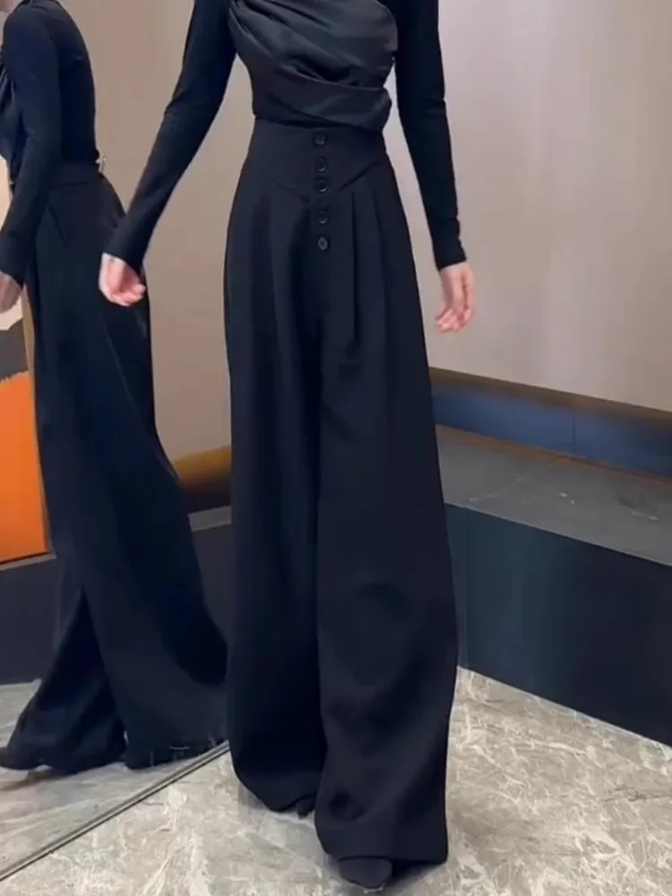 Early Autumn 2025 High Waist Wide Leg Casual Pants Single Button Fce Lined Versatile Slimming Anti Aging Suit Sle
Early Autumn 2025 High Waist Wide Leg Casual Pants Single Button Fce Lined Versatile Slimming Anti Aging Suit Sle