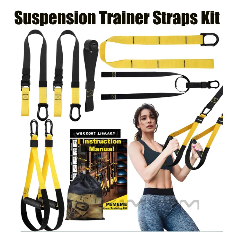 Suspension Trainer Straps Kit Full Body Bodyweight Workout System for Home Gym Outdoor Fitness Core Strength Training
Suspension Trainer Straps Kit Full Body Bodyweight Workout System for Home Gym Outdoor Fitness Core Strength Training
