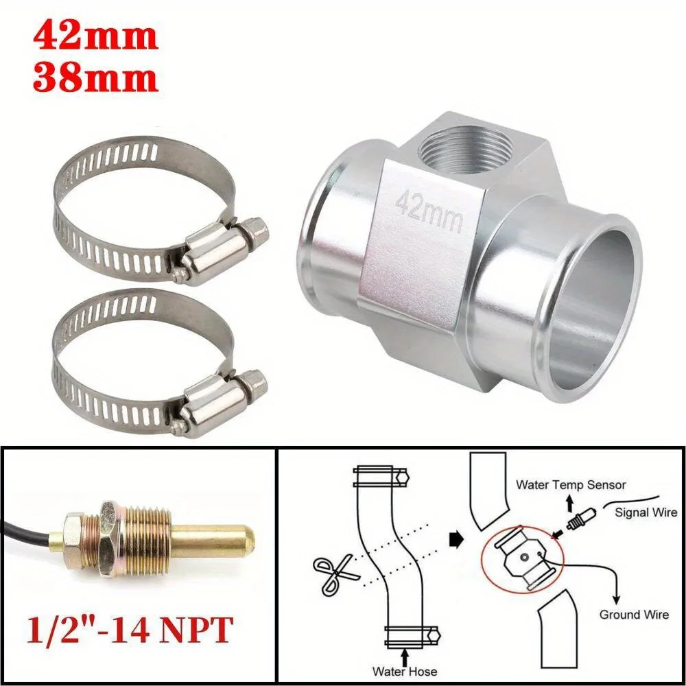 38mm 40mm 42mm Joint Pipe Radiator Hose Adapter for 1/2"-14NPT Water Temp Gauge Sensor
38mm 40mm 42mm Joint Pipe Radiator Hose Adapter for 1/2"-14NPT Water Temp Gauge Sensor