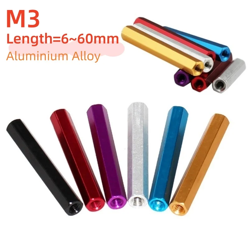 10pcs M3 Aluminium Alloy Hex Standoff Length 6~60mm Colour Female Threaded Hex Standoff Pillar Spacer Hexagon Stud Screw Nut
10pcs M3 Aluminium Alloy Hex Standoff Length 6~60mm Colour Female Threaded Hex Standoff Pillar Spacer Hexagon Stud Screw Nut