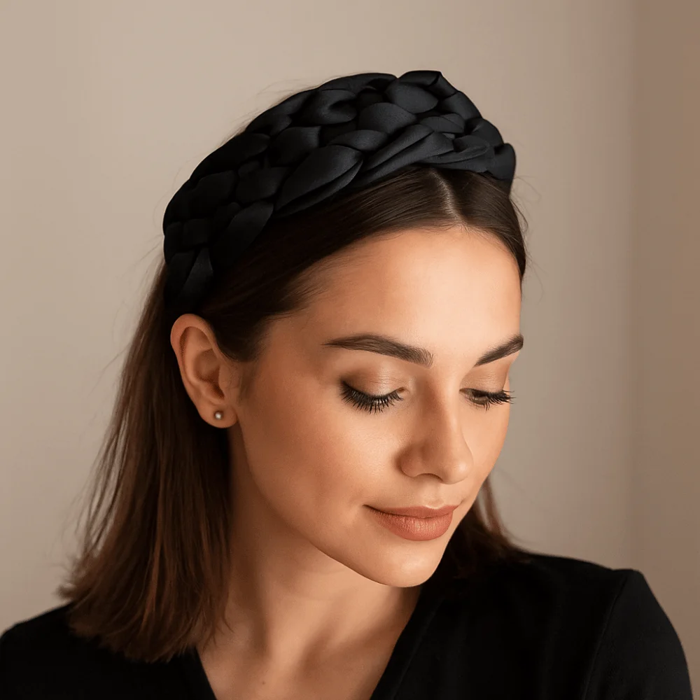 Fashion Satin Braided Hairband Padded Design Thickened Black Headband Wide Korean Style Women Head Hoop Hair Accessories
Fashion Satin Braided Hairband Padded Design Thickened Black Headband Wide Korean Style Women Head Hoop Hair Accessories