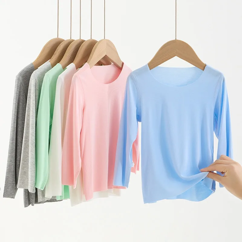 Детское нижнее белье из модала, мягкая футболка с длинными рукавами класса А, бесшовная одежда для сна, детская одежда в корейском стиле
Детское нижнее белье из модала, мягкая футболка с длинными рукавами класса А, бесшовная одежда для сна, детская одежда в корейском стиле