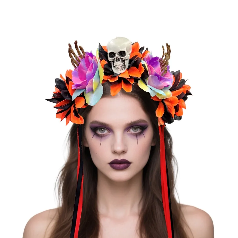 Wholesale Girls Halloween Skull Head Buckle Cos Dark Ghost Hand Simulation Flower Day of The Dead Party Dress Up Ribbon Headband
Wholesale Girls Halloween Skull Head Buckle Cos Dark Ghost Hand Simulation Flower Day of The Dead Party Dress Up Ribbon Headband