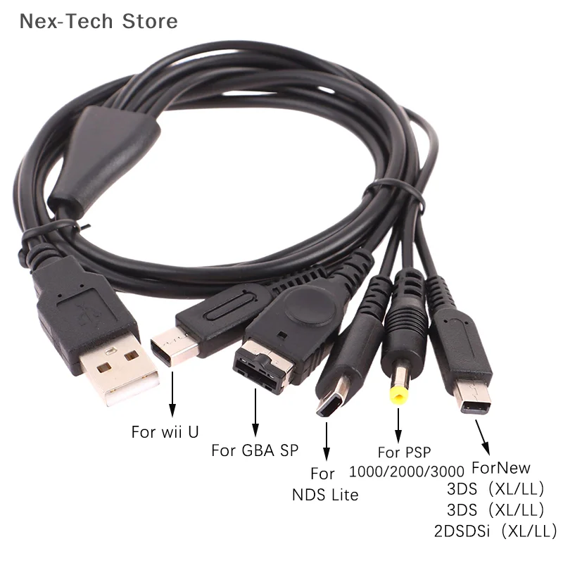 1.2M Cable Fast Charging Cable 5 In 1 USB Game Charger Cord Wire For 3DS XL NDS Lite NDSI LL Wi I U GBA
1.2M Cable Fast Charging Cable 5 In 1 USB Game Charger Cord Wire For 3DS XL NDS Lite NDSI LL Wi I U GBA