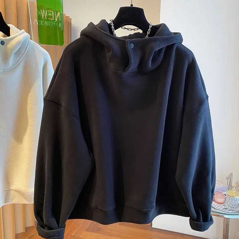 Новая осенне-зимняя универсальная бархатная двусторонняя флисовая термотолстовка с капюшоном для женщин, свободный утолщенный топ, пуловер
Новая осенне-зимняя универсальная бархатная двусторонняя флисовая термотолстовка с капюшоном для женщин, свободный утолщенный топ, пуловер