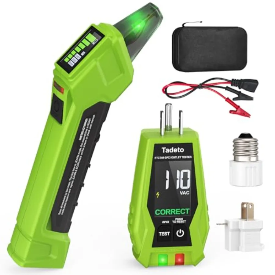 Circuit Breaker Finder Tool with Outlet Tester, Quickly GFCI, Voltage, Electric Tester with Dual LCD Display, Light Socket and
Circuit Breaker Finder Tool with Outlet Tester, Quickly GFCI, Voltage, Electric Tester with Dual LCD Display, Light Socket and
