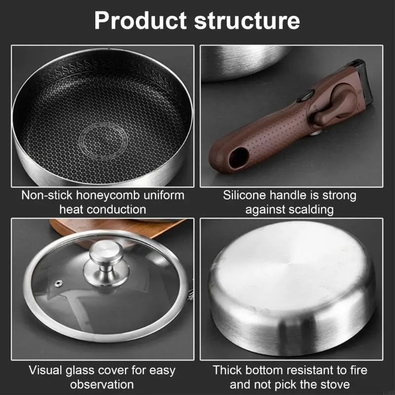 Nonstick Skillets 316Stainless Steel Pans Nonstick Frying Pans 316Stainless Steel Cookware Gift for Cooking Enthusiasts L5BE
Nonstick Skillets 316Stainless Steel Pans Nonstick Frying Pans 316Stainless Steel Cookware Gift for Cooking Enthusiasts L5BE