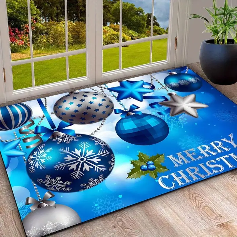 Merry Christmas Welcome Doormat Blue Ornaments Star Non-Slip Machine Washable Carpet for Living Room Bedroom Kitchen Laundry R
Merry Christmas Welcome Doormat Blue Ornaments Star Non-Slip Machine Washable Carpet for Living Room Bedroom Kitchen Laundry R