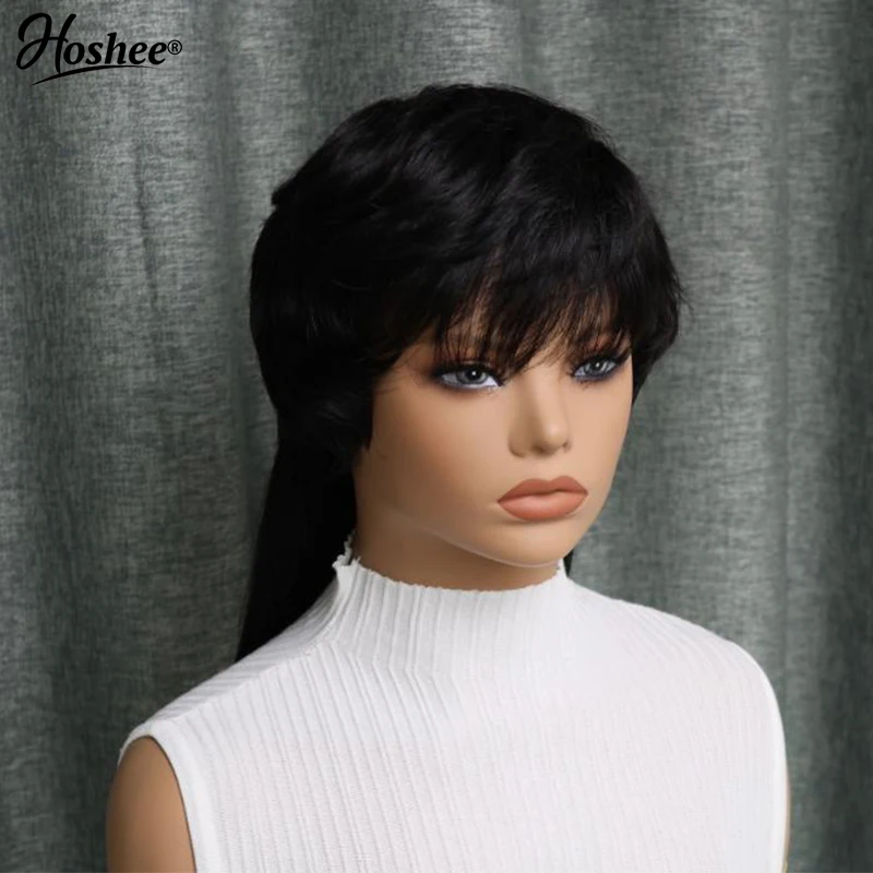 Straight Black Natural Colored Wig Human Hair Ready To Wear Full Machine Made Wigs Brazilian Remy On Sale With Bangs For Woman
Straight Black Natural Colored Wig Human Hair Ready To Wear Full Machine Made Wigs Brazilian Remy On Sale With Bangs For Woman