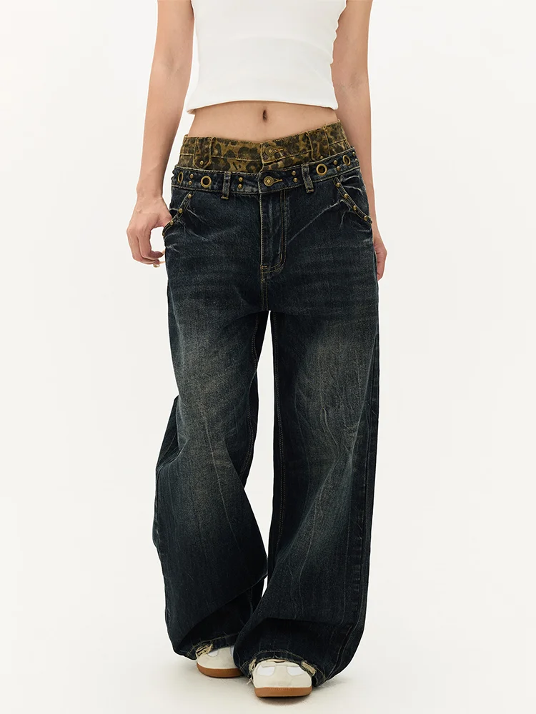 Large Size American Vintage Leopard Print Splicing Double Waist High Waist Wide Leg Jeans Women Trendy Loose Slimming Jeans
Large Size American Vintage Leopard Print Splicing Double Waist High Waist Wide Leg Jeans Women Trendy Loose Slimming Jeans