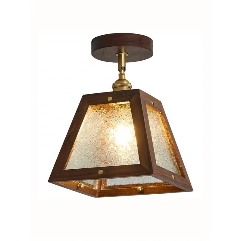 Ceiling lamp medieval walnut wabi sabi wind entrance entrance American retro
Ceiling lamp medieval walnut wabi sabi wind entrance entrance American retro