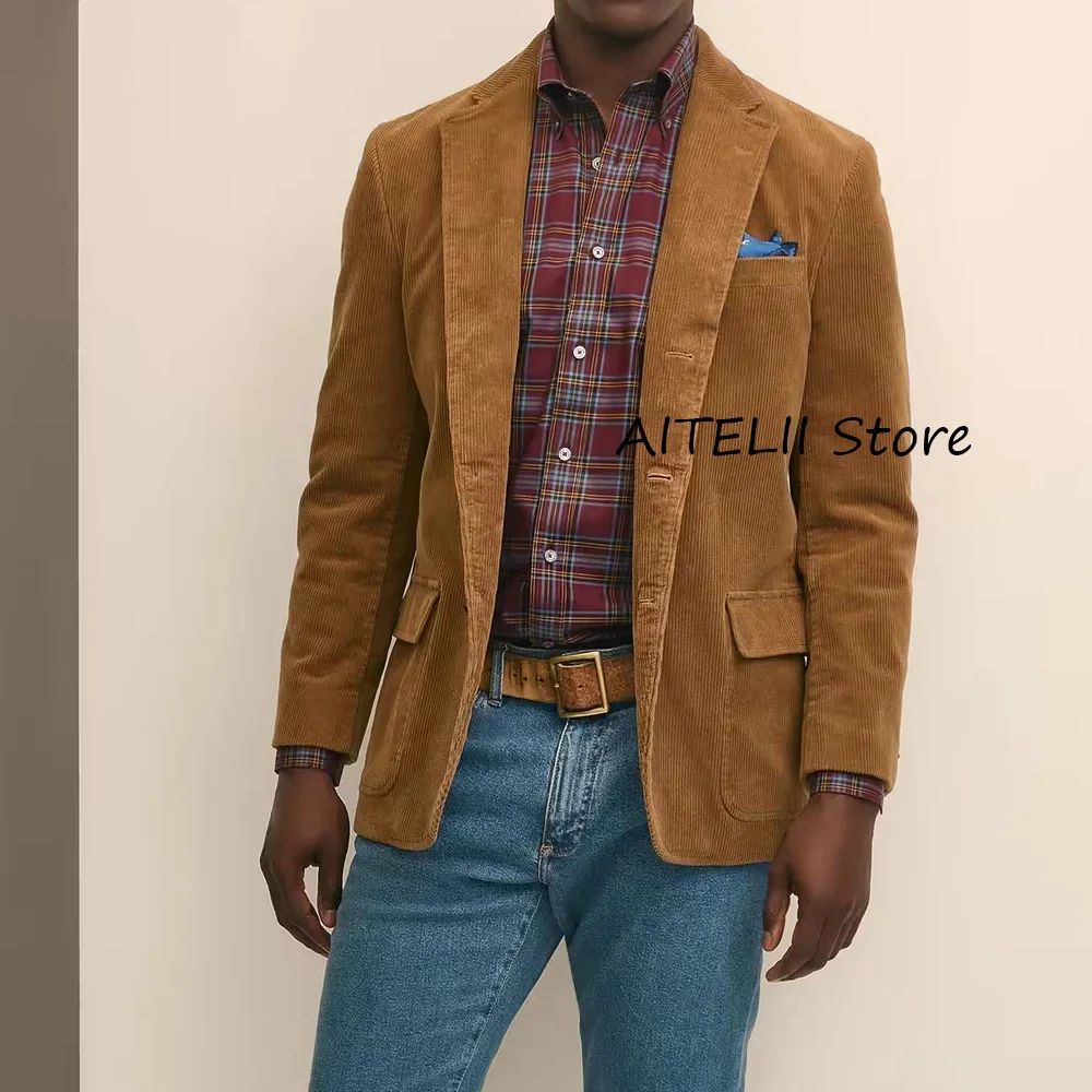 Мужские куртки Высококачественная мужская куртка Городские пиджаки из вельветовой ткани с клапанами и карманами с вырезом на лацканах Мужское социальное пальто Костюм на двух пуговицах
Мужские куртки Высококачественная мужская куртка Городские пиджаки из вельветовой ткани с клапанами и карманами с вырезом на лацканах Мужское социальное пальто Костюм на двух пуговицах