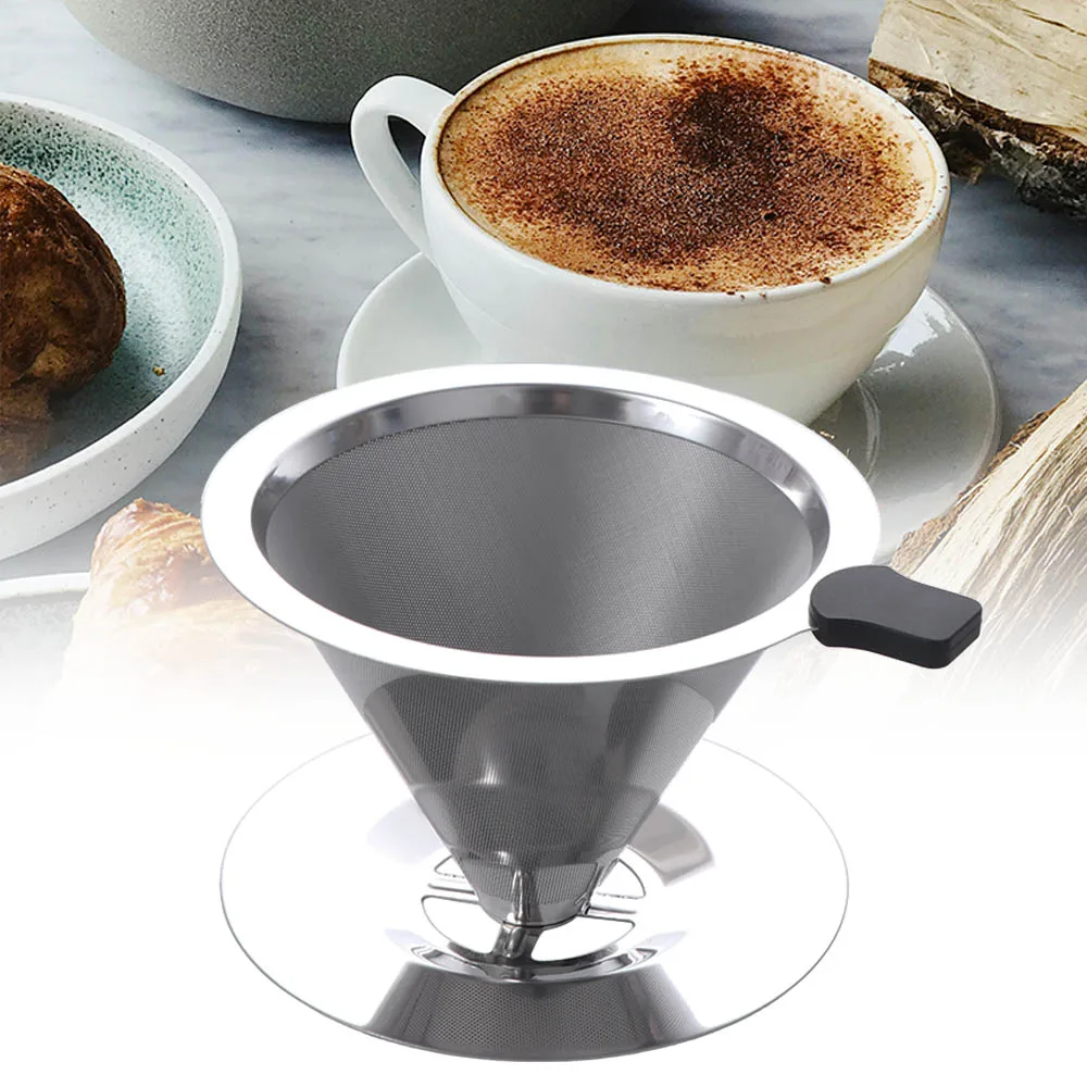 800 Mesh Filter Stainless Steel Coffee Dripper Paper Free with Handle Reusable Coffee Filter Reusable Design Steel Filter
800 Mesh Filter Stainless Steel Coffee Dripper Paper Free with Handle Reusable Coffee Filter Reusable Design Steel Filter