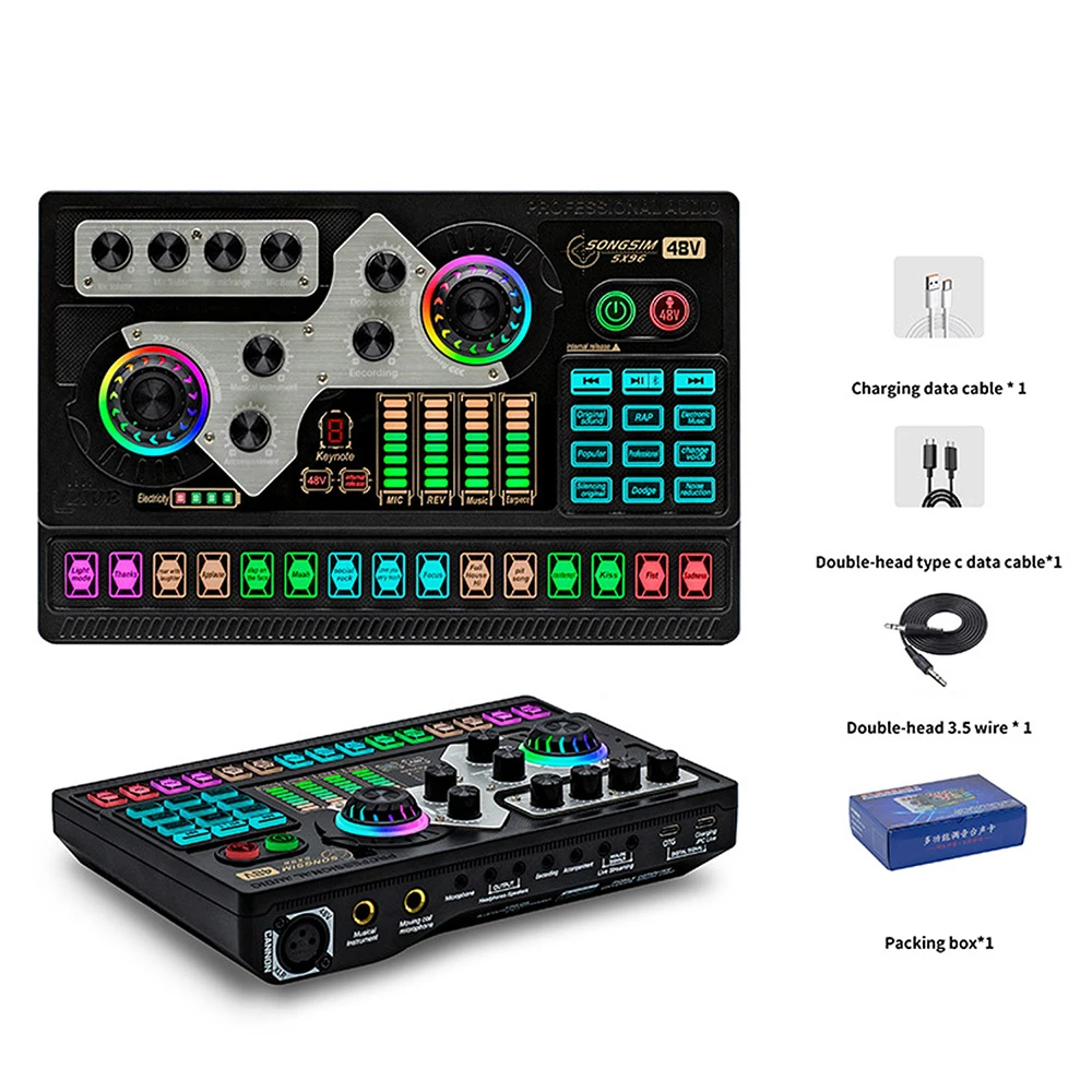 SX96 Professional Sound Card 48V New Design Microphone Mobile Computer Live Outdoor Singing Sound Card English Version 
SX96 Professional Sound Card 48V New Design Microphone Mobile Computer Live Outdoor Singing Sound Card English Version