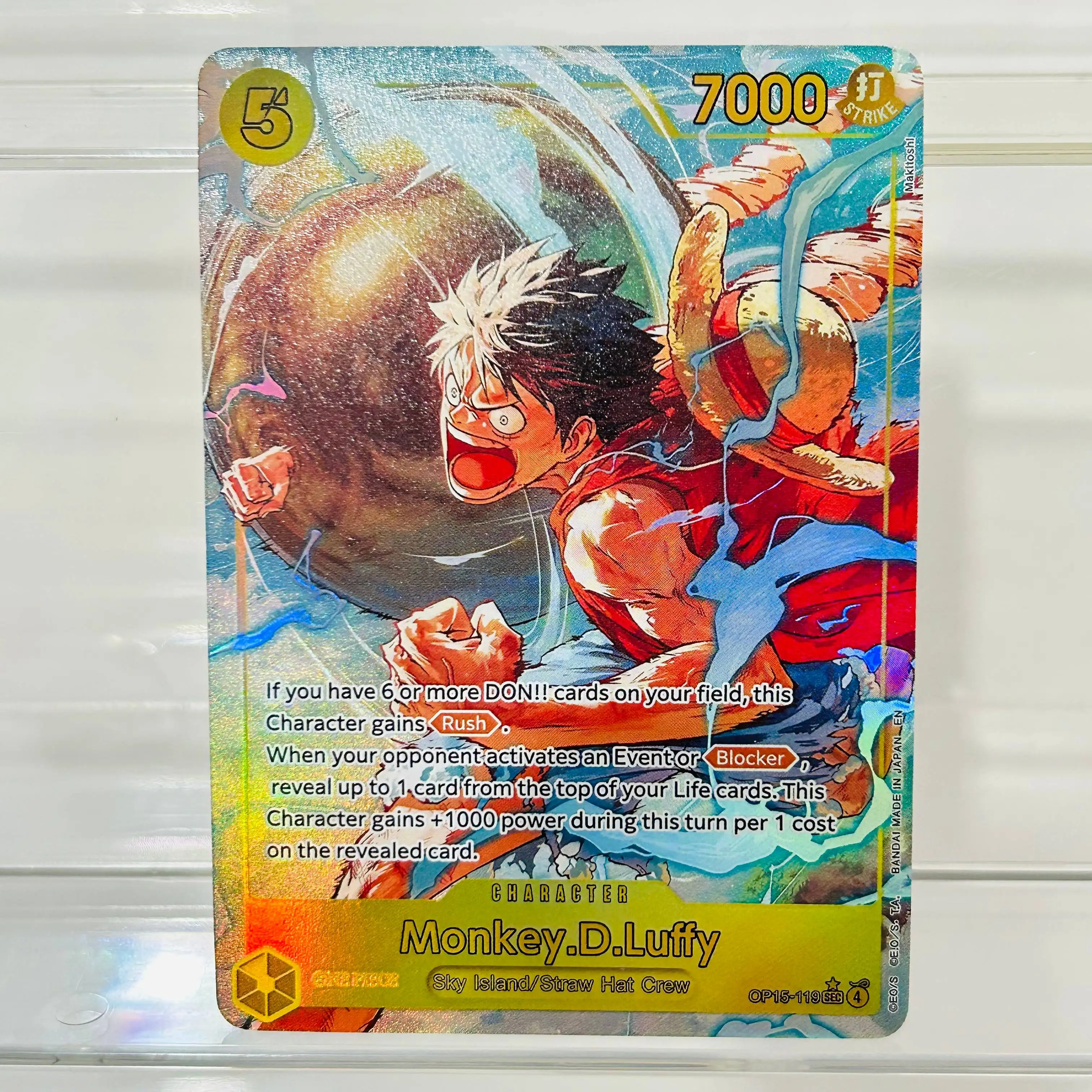 One Piece Monkey D. Luffy OP15-119 Card English Version Holographic Texture Perfect Condition DIY Premium Anime Collection Card
One Piece Monkey D. Luffy OP15-119 Card English Version Holographic Texture Perfect Condition DIY Premium Anime Collection Card