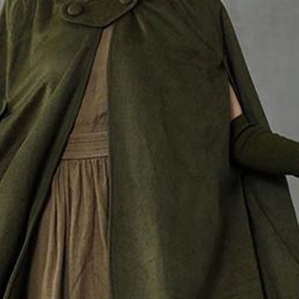 Women's Retro Hooded Thermal Cloak Coat Army Green Hooded Long Cape Cloak Closure Loose Winter Outerwear Coat Casual Wear
Women's Retro Hooded Thermal Cloak Coat Army Green Hooded Long Cape Cloak Closure Loose Winter Outerwear Coat Casual Wear