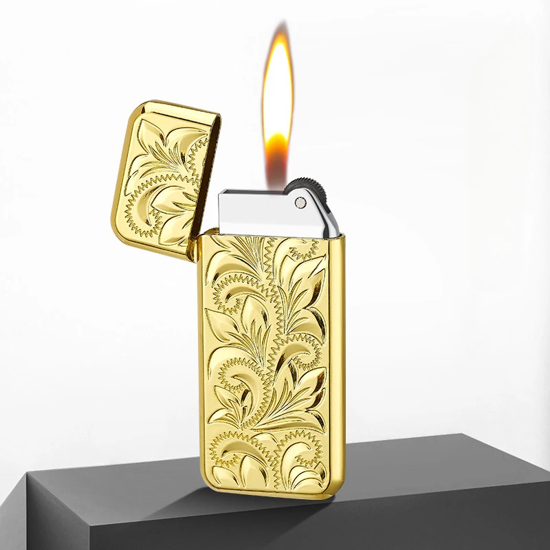 Shiny Golden Bar Butane Lighter Creative Ultra-thin Mini Grinding Wheel Flint Lighters Smoking Accessories Gadgets for Men
Shiny Golden Bar Butane Lighter Creative Ultra-thin Mini Grinding Wheel Flint Lighters Smoking Accessories Gadgets for Men