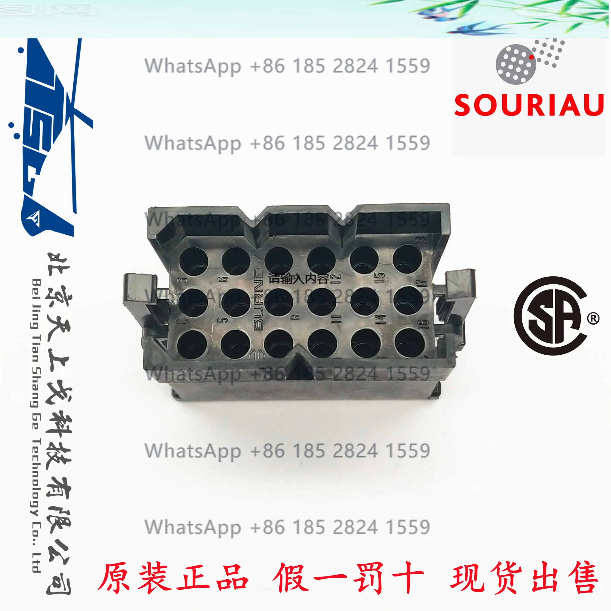 SOURIAU BURNDY Промышленный 18-контактный черный прямоугольный разъем SMS18P1 SMS18P-1
SOURIAU BURNDY Промышленный 18-контактный черный прямоугольный разъем SMS18P1 SMS18P-1