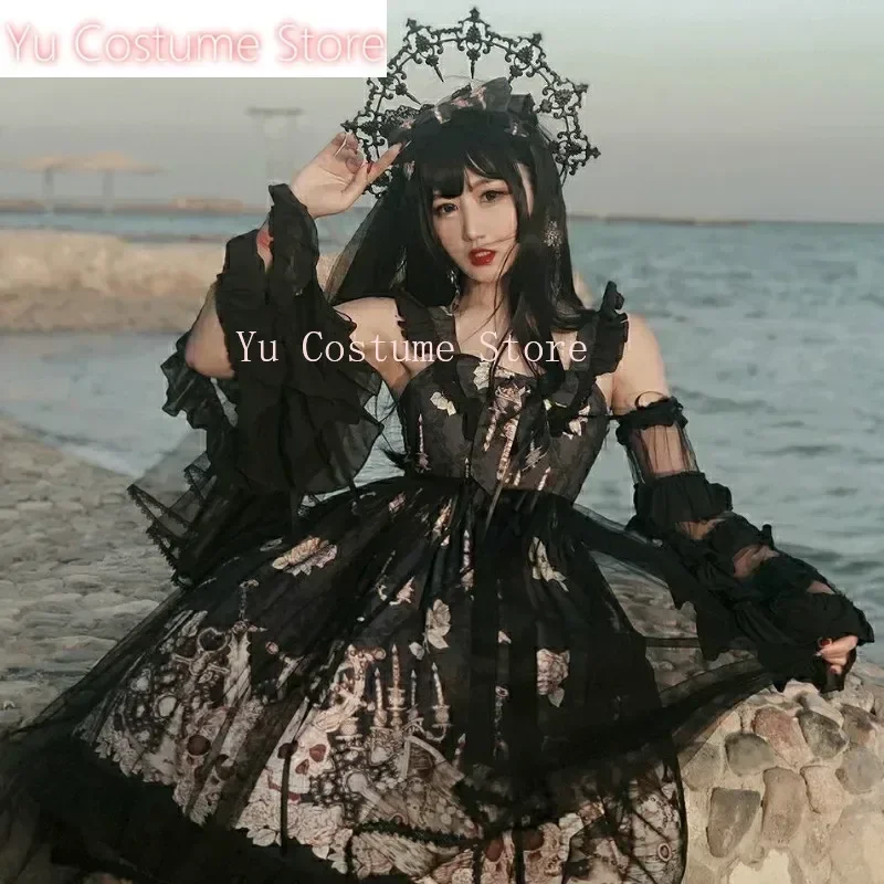 Japanese Gothic Jsk Lolita Dress Women Vintage Victorian Sleeveless Bow Princess Tea Party Dresses Girls Chic Print Dress 2025
Japanese Gothic Jsk Lolita Dress Women Vintage Victorian Sleeveless Bow Princess Tea Party Dresses Girls Chic Print Dress 2025