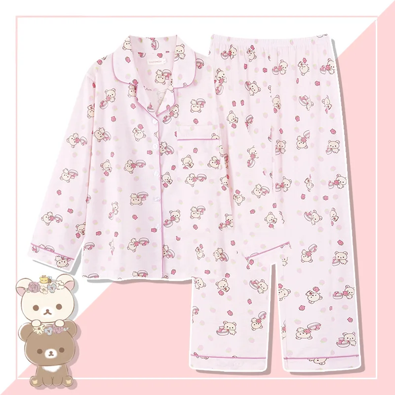 Комплект из 2 предметов: пижама из чистого хлопка с аниме-принтом Rilakkuma для девочек, домашняя одежда, комплект с длинными рукавами и брюками, женский домашний комплект одежды, подарок
Комплект из 2 предметов: пижама из чистого хлопка с аниме-принтом Rilakkuma для девочек, домашняя одежда, комплект с длинными рукавами и брюками, женский домашний комплект одежды, подарок