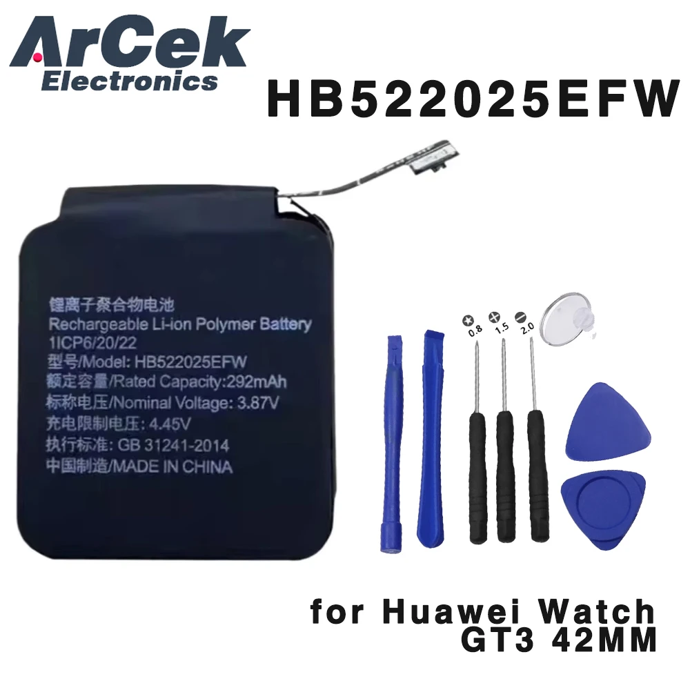 Original HB522025EFW Watch Battery with Tool Kit MIL-B19 for Huawei Watch GT3/GT3 42MM Replacement Batteries
Original HB522025EFW Watch Battery with Tool Kit MIL-B19 for Huawei Watch GT3/GT3 42MM Replacement Batteries