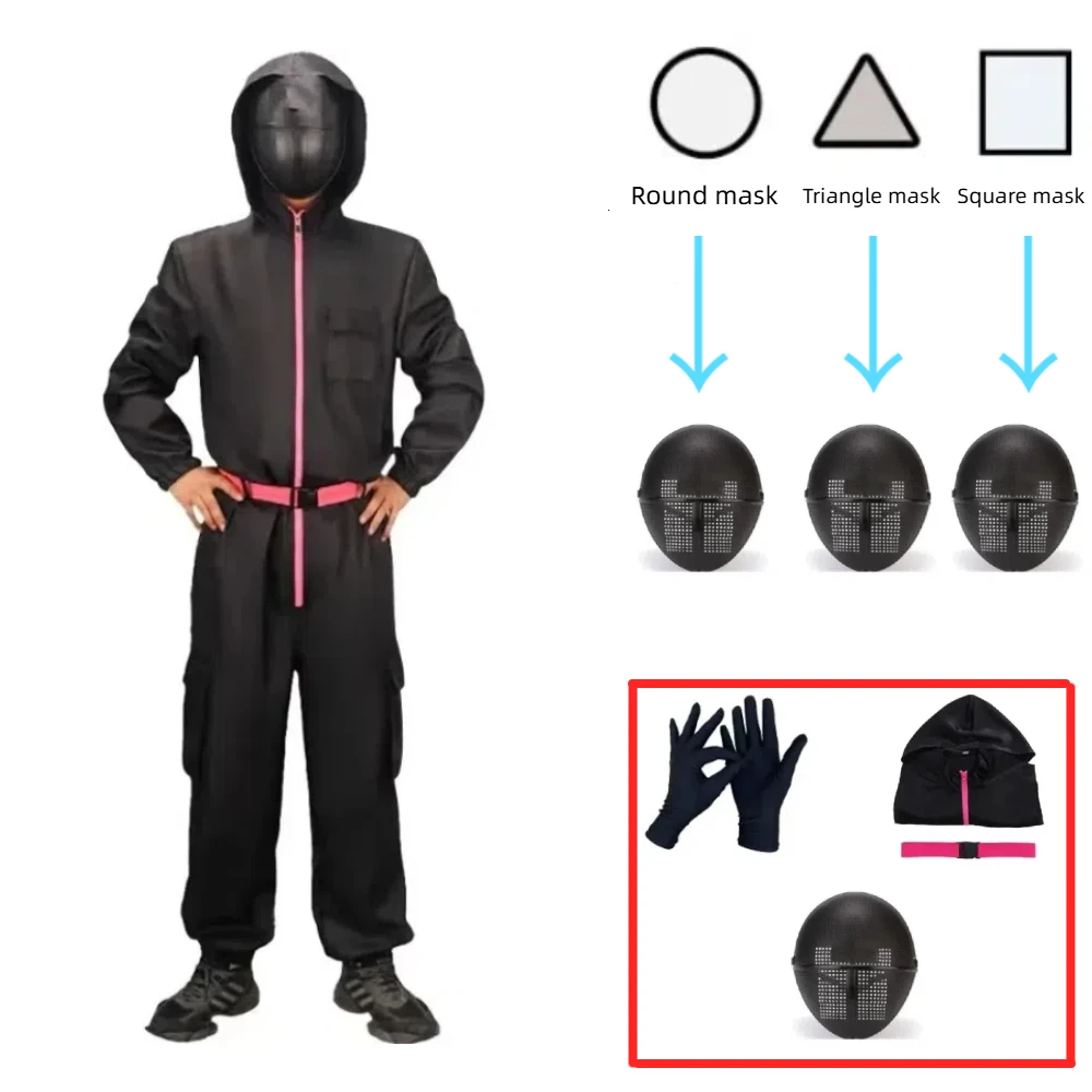 Crew-based Heist Cosplay Attire Calamari Game Cosplay Costume Dali Mask Black One-piece Suit Dali Halloween Role-playing Costume
Crew-based Heist Cosplay Attire Calamari Game Cosplay Costume Dali Mask Black One-piece Suit Dali Halloween Role-playing Costume