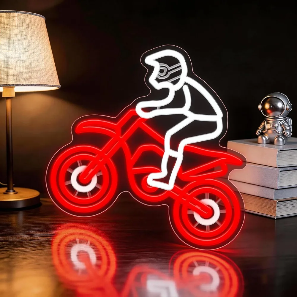 Dimmable Neon Dirt Bike Wall Light for Bedroom Game Room 13x13 Inch
Dimmable Neon Dirt Bike Wall Light for Bedroom Game Room 13x13 Inch