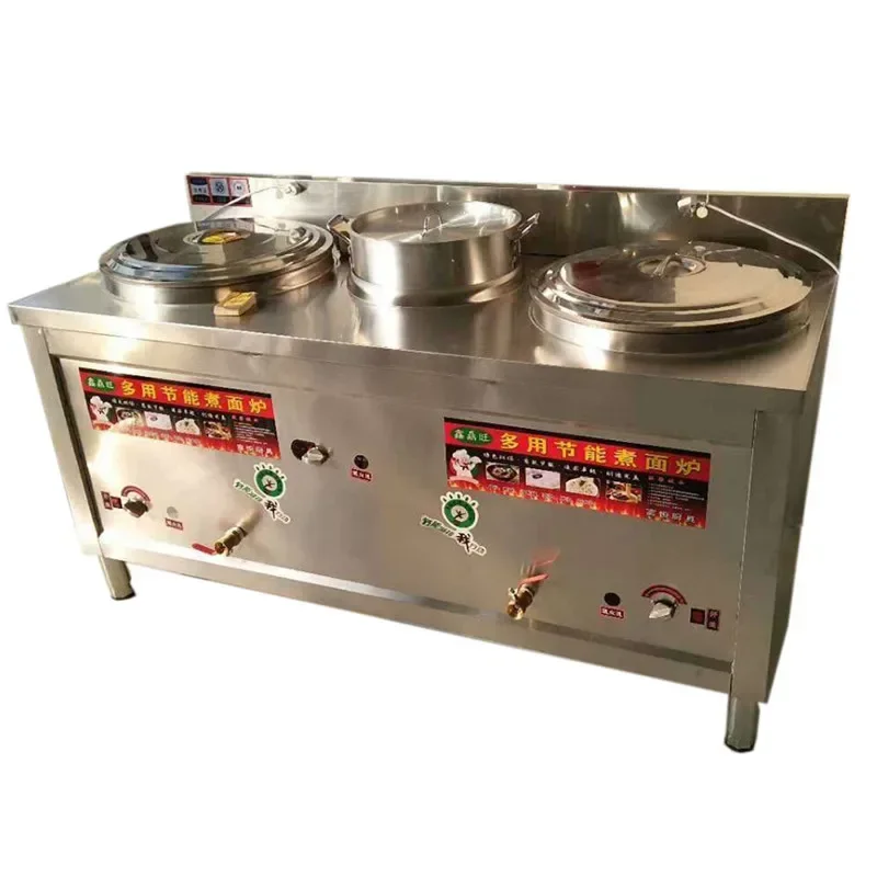 Lanzhou ramen noodle cooking stove, stainless steel three-barrel desktop ironing stove, gas electric heating energy-saving fast
Lanzhou ramen noodle cooking stove, stainless steel three-barrel desktop ironing stove, gas electric heating energy-saving fast